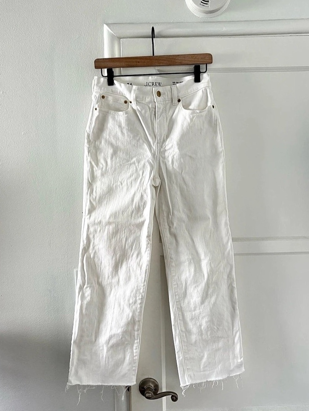J.Crew Slim Wide Leg White Jeans
